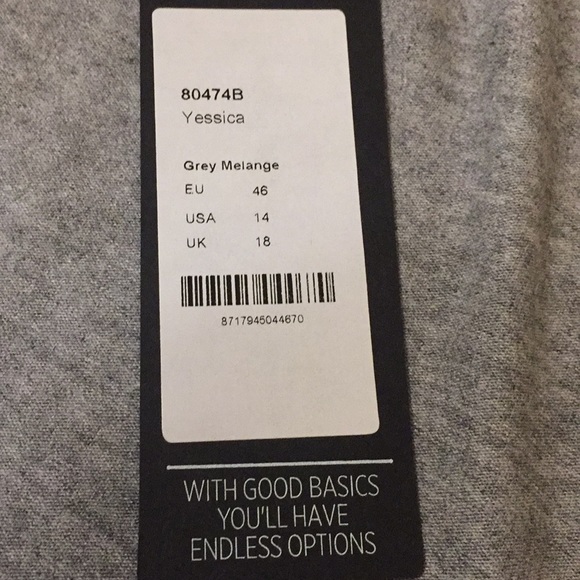 Ladies Basic By Yest Yessica Grey Melange Cardigan Sweater 80474B Size 14 - Picture 13 of 15